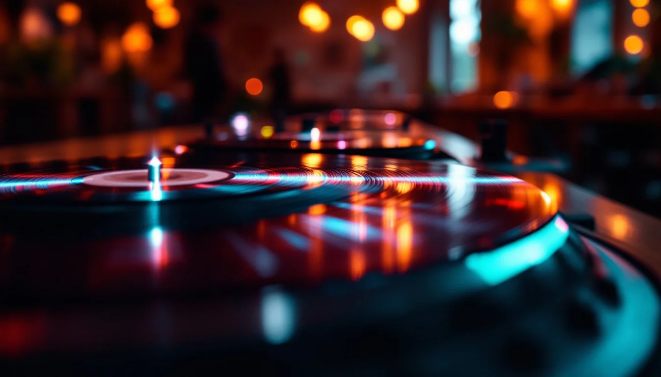 Best Mobile Disco Services UK — Close-up of Hire Discos' professional speakers and colourful lighting setup at a